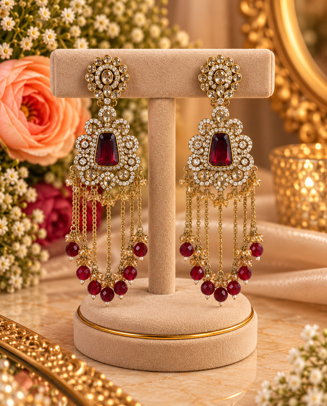 Luxury Crystal Long Tassel Drop Earrings